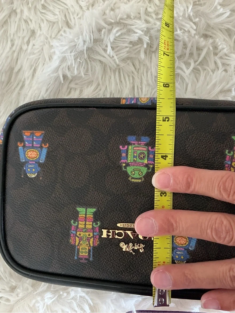 Coach mini Jamie  with Multicolor Robot Print